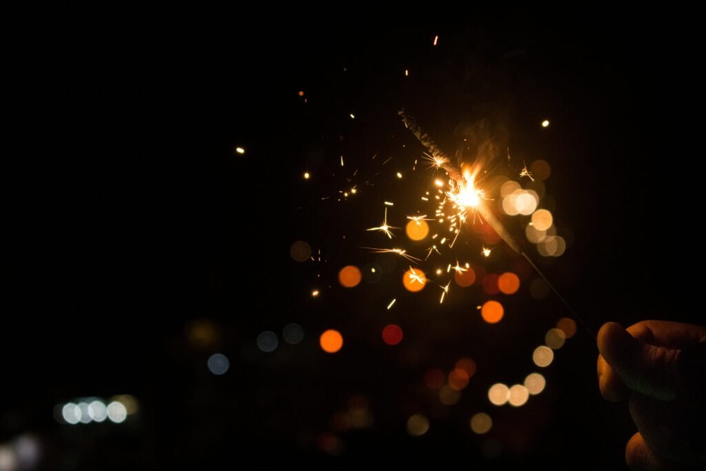 Sparklers with light
