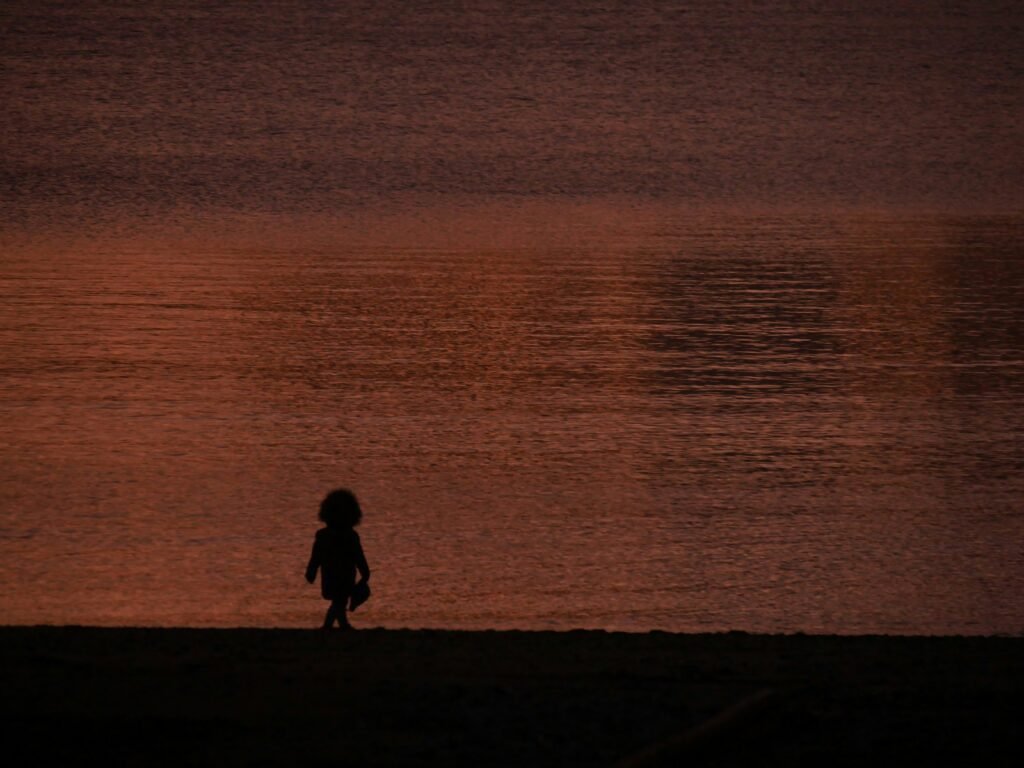 A lone child silhouette