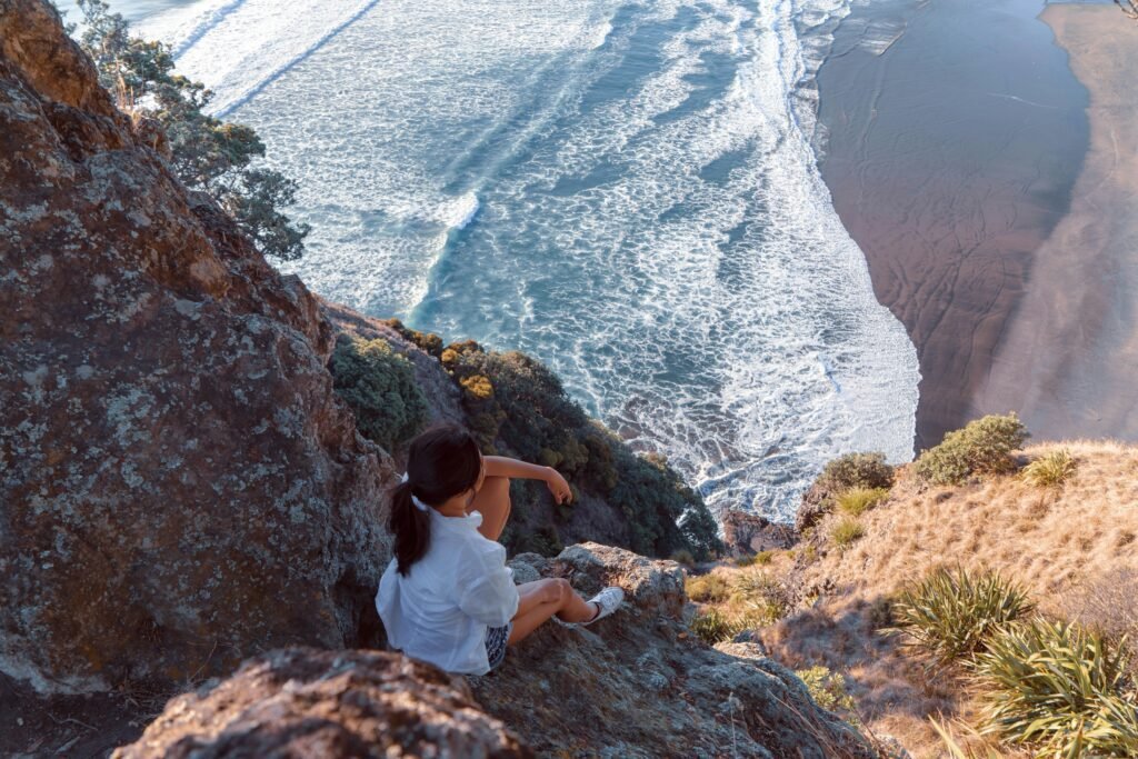 Looking out over a cliff