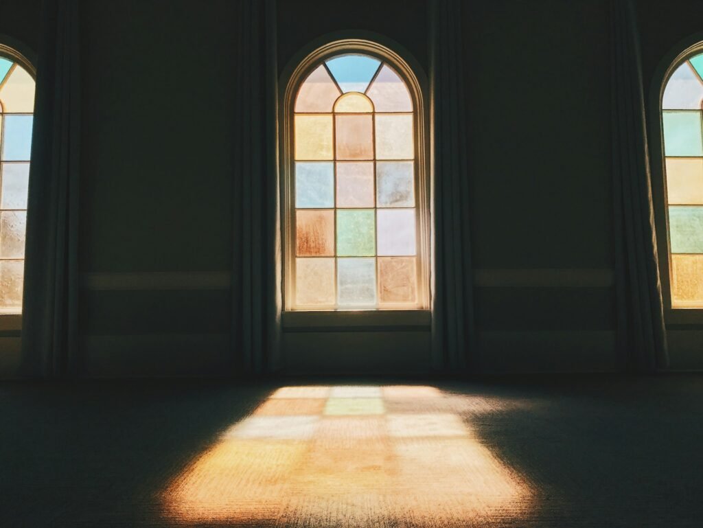 Stained glass window in a church